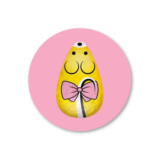 sticker sint snoepmuis geel