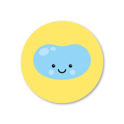 sticker jelly bean geel blauw