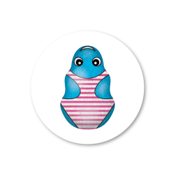 sticker snoep kikker blauw rood