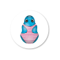 sticker snoep kikker blauw rood