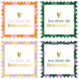 postzegel sticker kus brievenbus