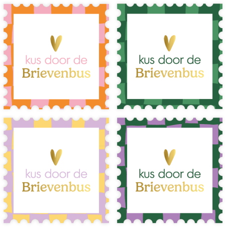 postzegel sticker kus brievenbus