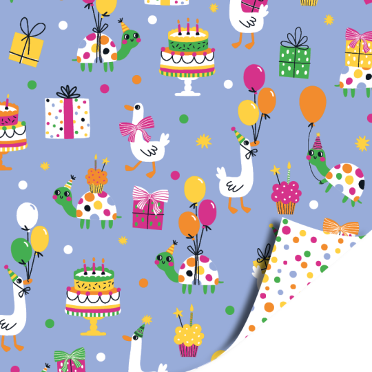 kadopapier blauw party confetti