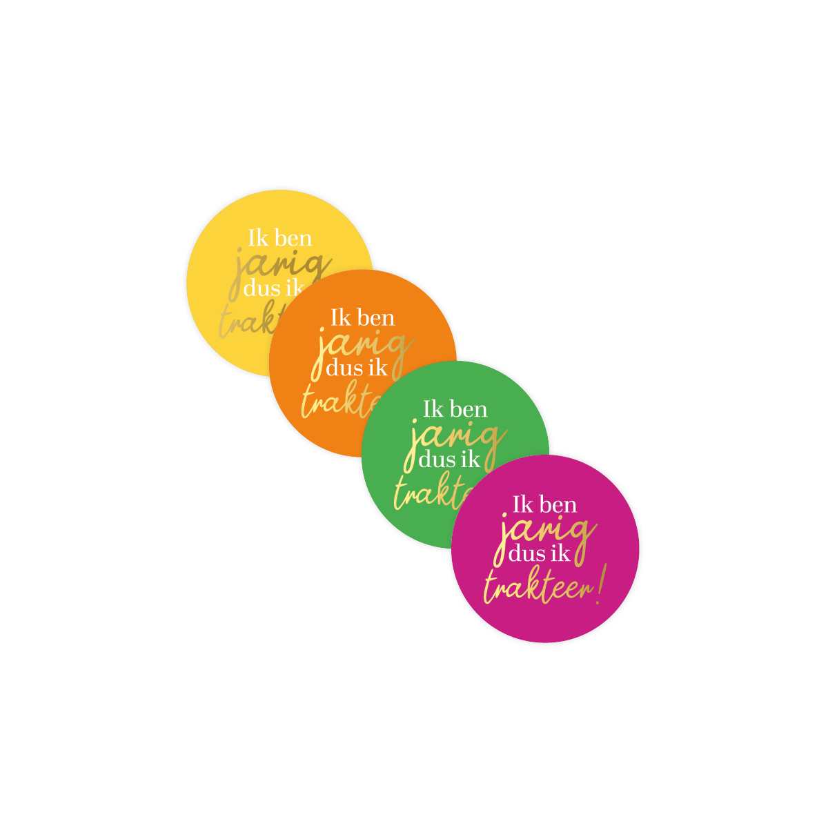 stickers jarig trakteer kleur