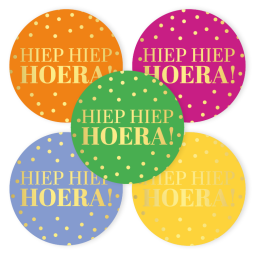 stickermix hiep hiep hoera vrolik kleur