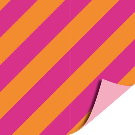 kadopapier streep oranje roze
