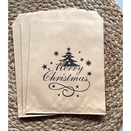 kraft kadozakjes merry christmas