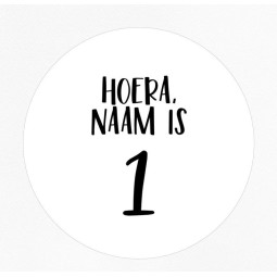 gepersonaliseerd stickervel hoera naam