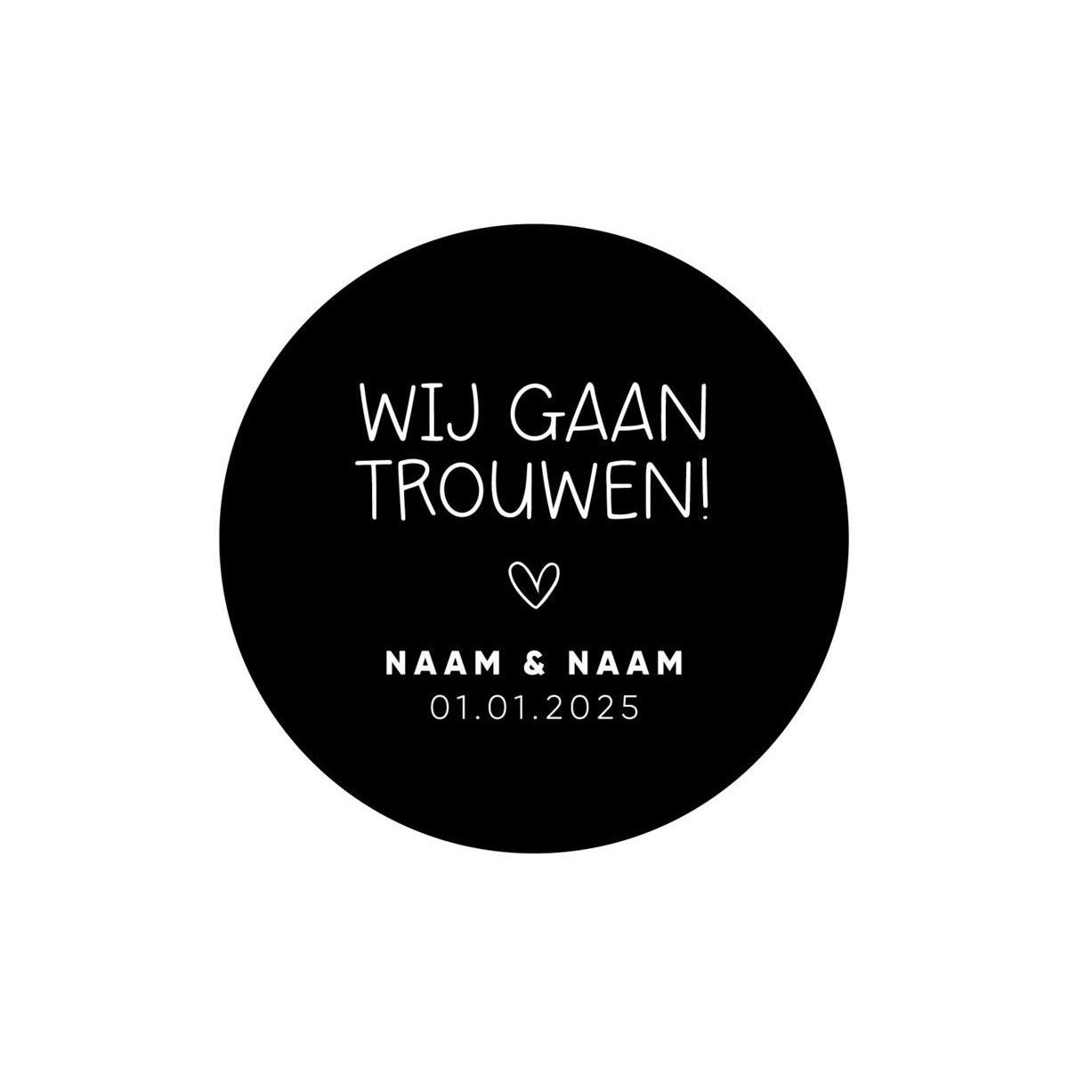 gepersonaliseerd stickervel wij gaan trouwen