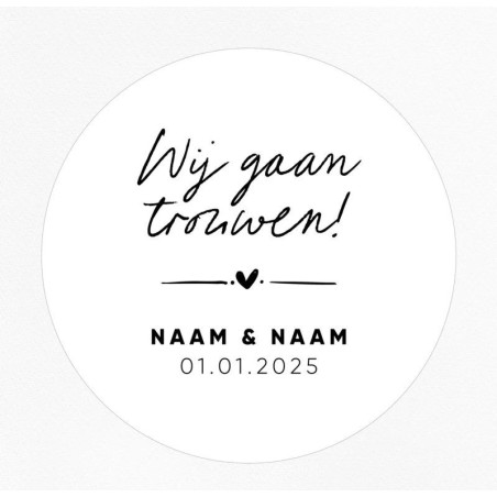 gepersonaliseerd stickers wij gaan trouwen
