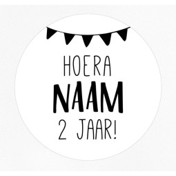 stickervel gepersonaliseerde vlaggetjes hoera