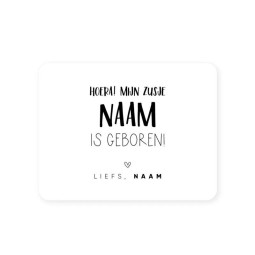 gepersonaliseerde sticker zusje horizontaal