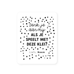 gepersonaliseerde sticker klei verticaal