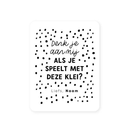 gepersonaliseerde sticker klei verticaal