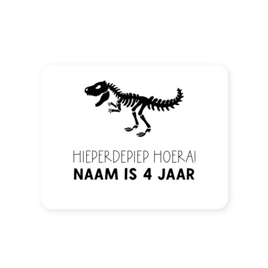 gepersonaliseerde dino hieperdepiep wit