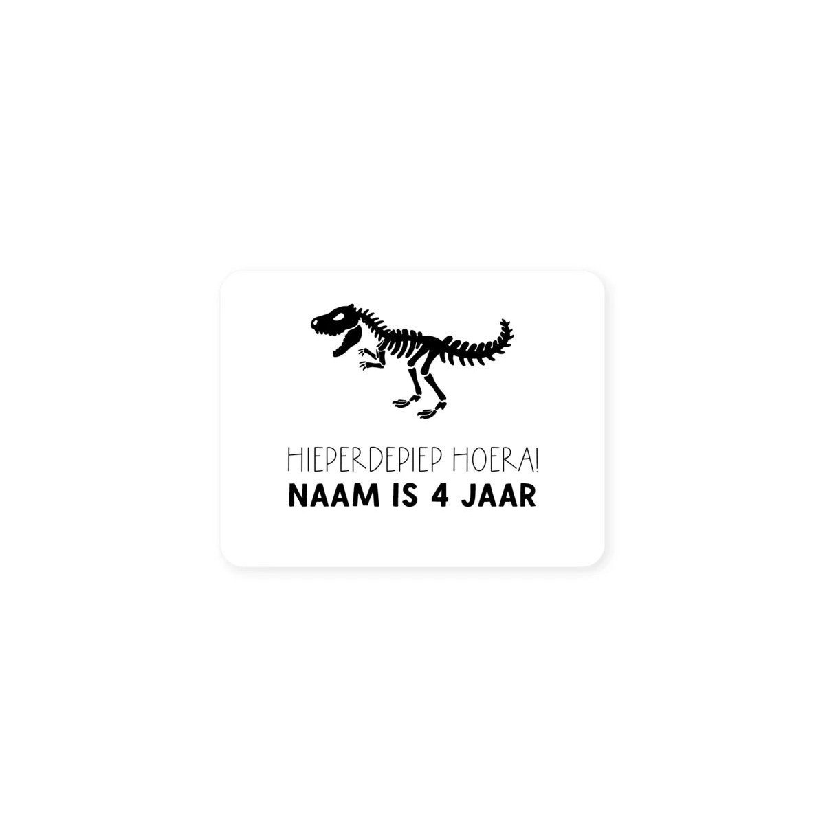 gepersonaliseerde dino hieperdepiep wit