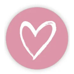 sticker hart roze wit
