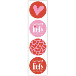 stickermix liefs dikke kus rood roze