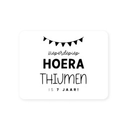 sticker vlaggetjes gepersonaliseerd horizontaal wit