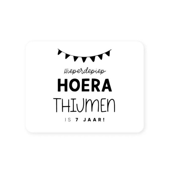 sticker vlaggetjes gepersonaliseerd horizontaal wit