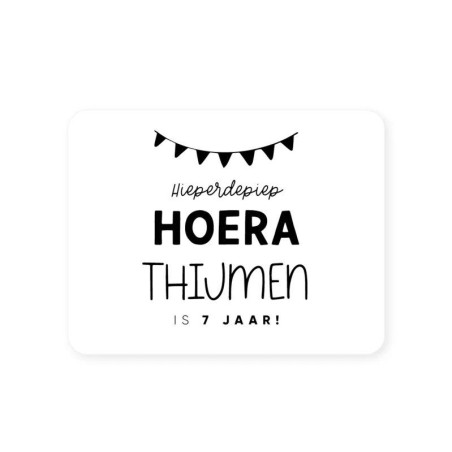 sticker vlaggetjes gepersonaliseerd horizontaal wit