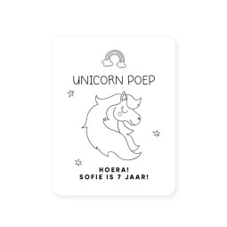gepersonaliseerd unicorn poep verticaal