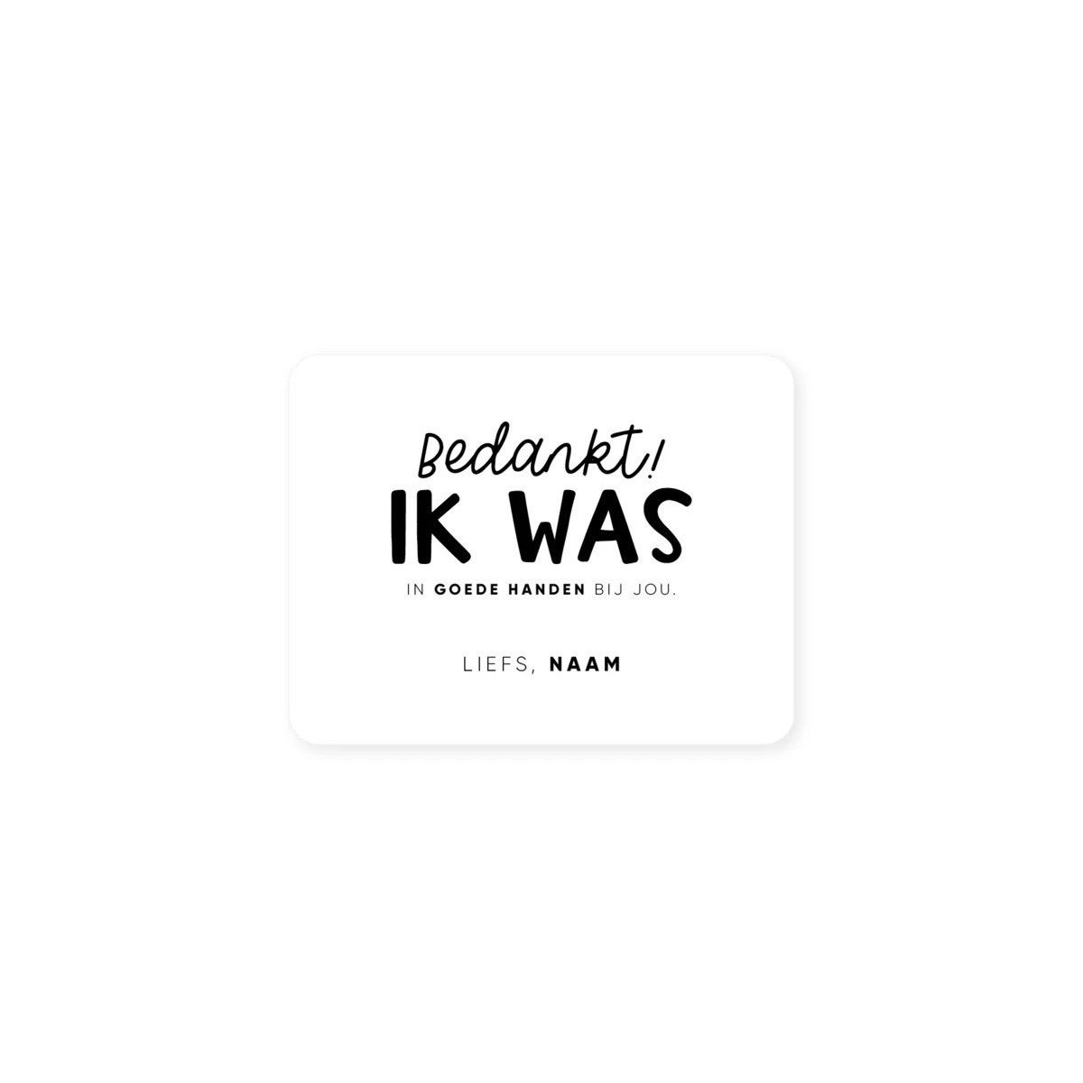 gepersonaliseerd goed handen sticker rechthoek
