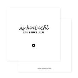 mini kaart juf leuke
