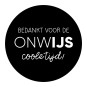 Traktatie-sticker Bedankt voor de onwijs coole tijd zwart 4 stuks