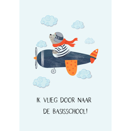 traktatie kaart vlieg basisschool vliegtuig