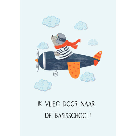 traktatie kaart vlieg basisschool vliegtuig