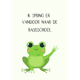 traktatie kaart spring basisschool kikker