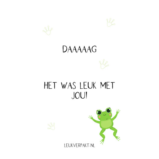 traktatie kaart spring basisschool kikker