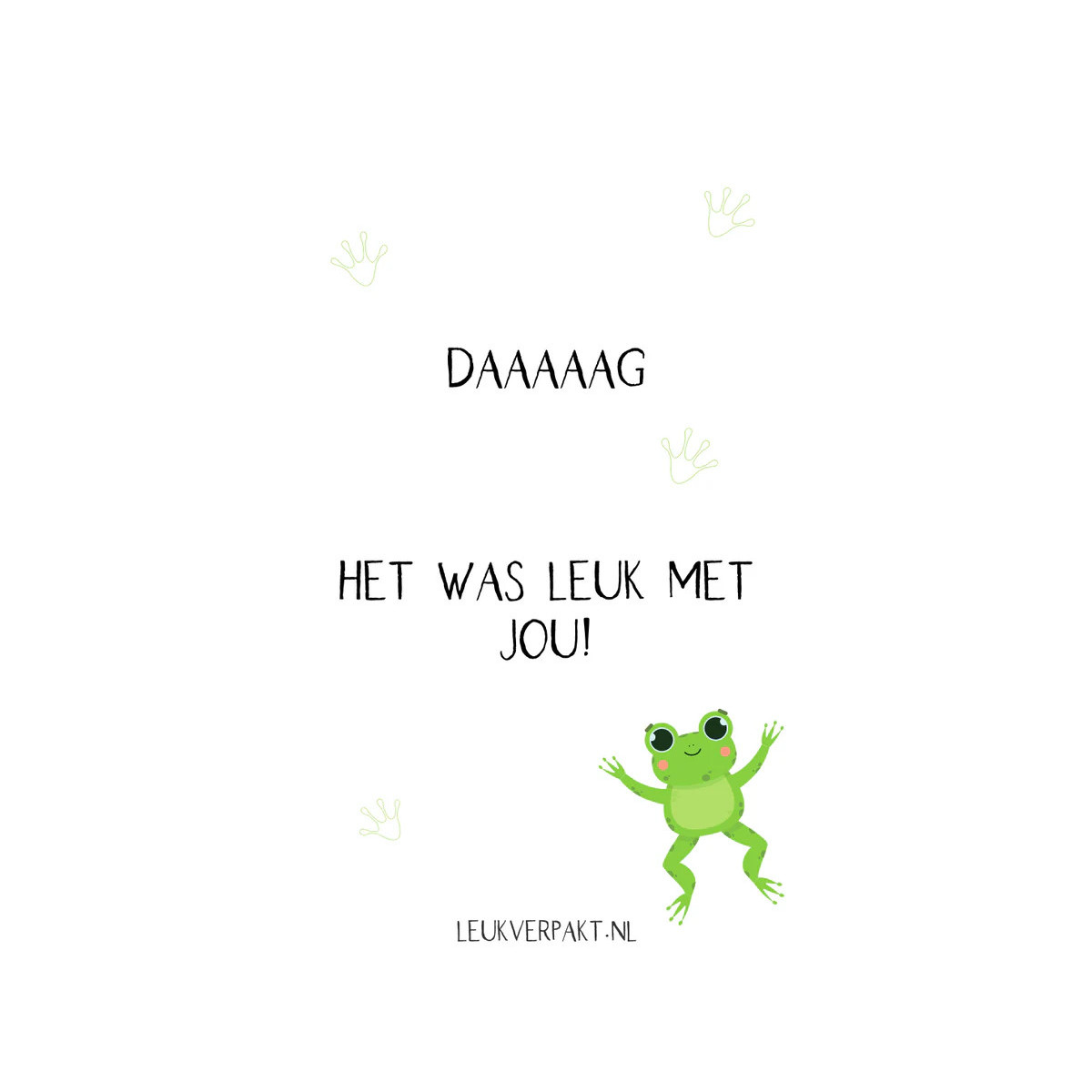 traktatie kaart spring basisschool kikker