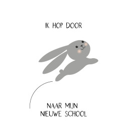 traktatie kaartje hop nieuwe school
