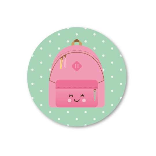 stickerset roze rugtas