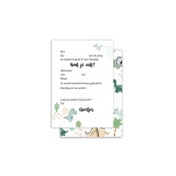 set dino uitnodigingen 5 stuks