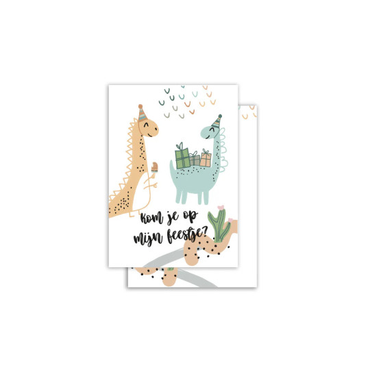 set dinosaurus uitnodigingen