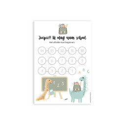 aftelkalender naar school dino