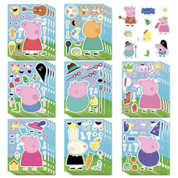 puzzel stickers peppa pig traktatie