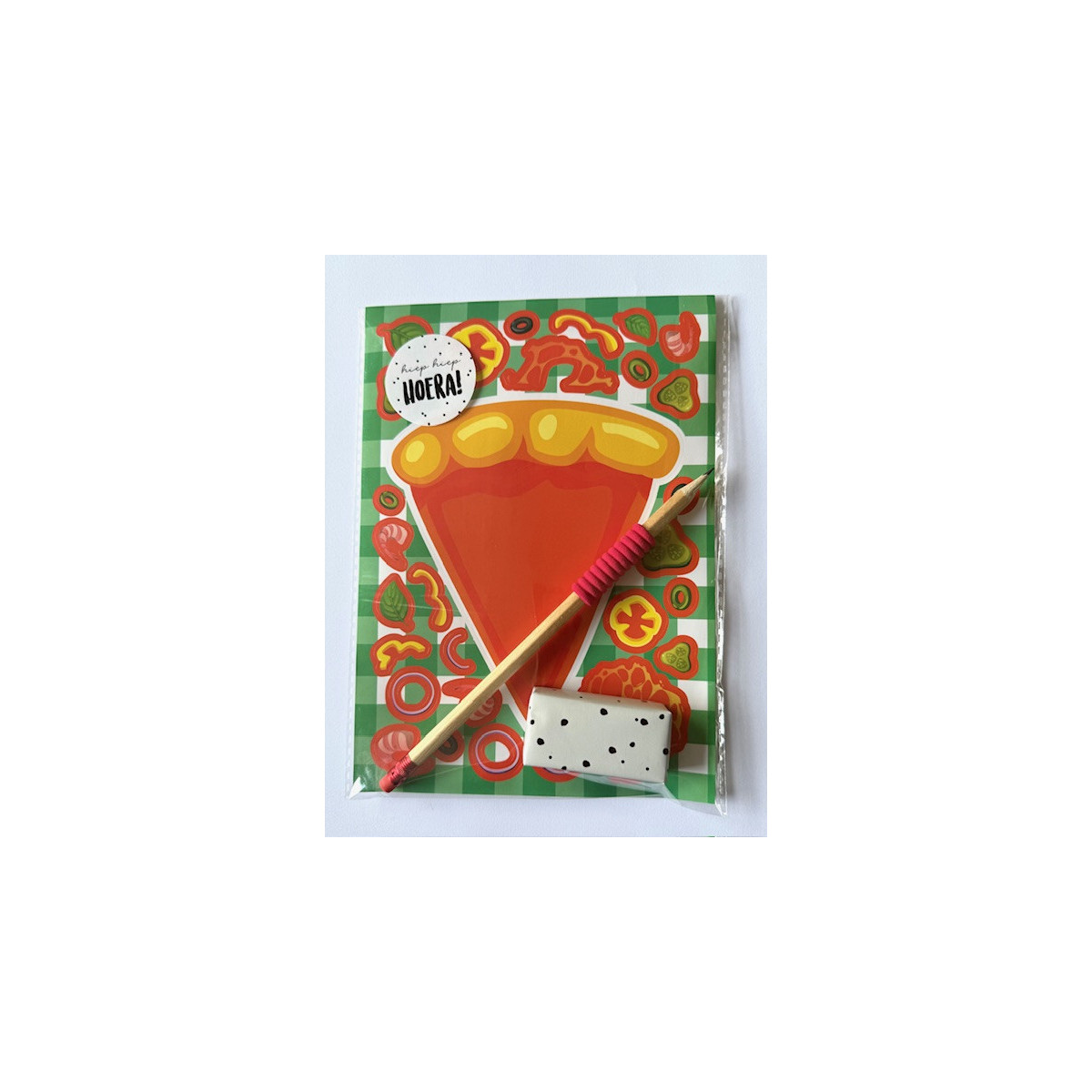 pizza sticker puzzel traktatie