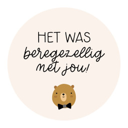 sticker beregezellig crème