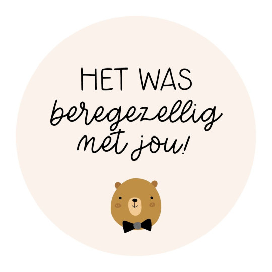 sticker beregezellig crème