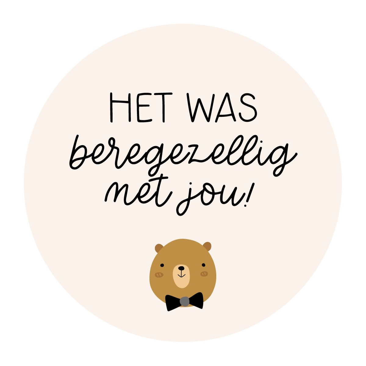 sticker beregezellig crème