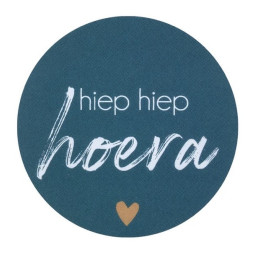 sticker hiep hiep hoera petrol grijs