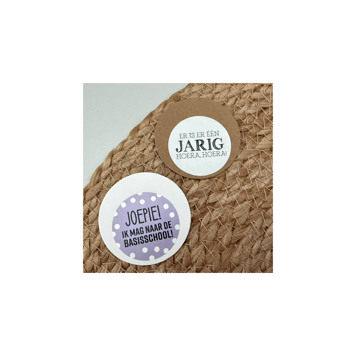 kraft label rond 5 stuks