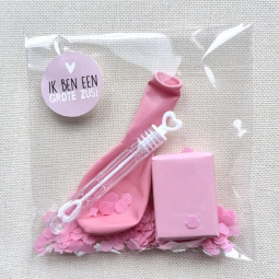 geboorte bellenblaas ballon roze