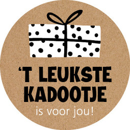 sticker 't leukste kadootje is voor jou rond