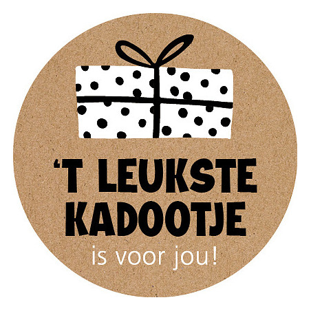 sticker 't leukste kadootje is voor jou rond