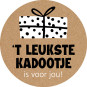 sticker 't leukste kadootje is voor jou rond